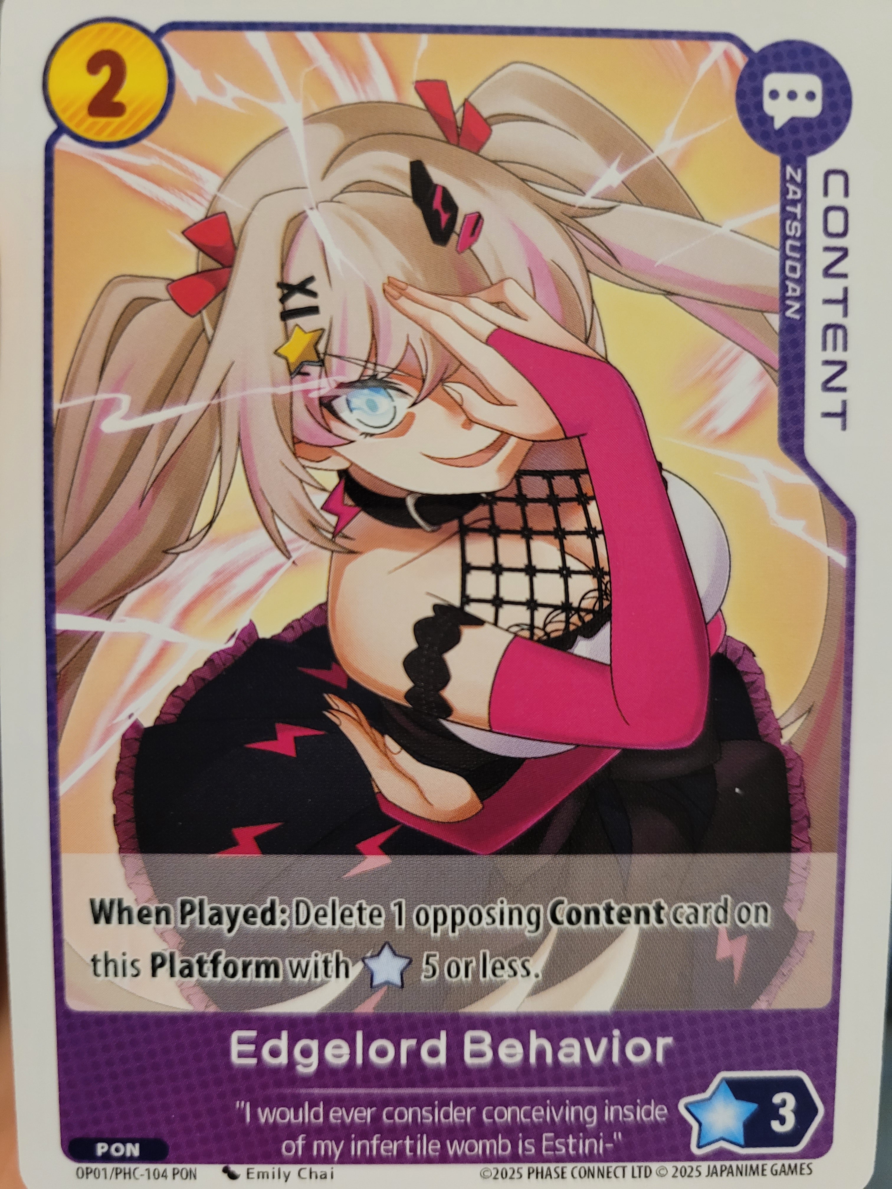 Edgelord Behavior PHC-104