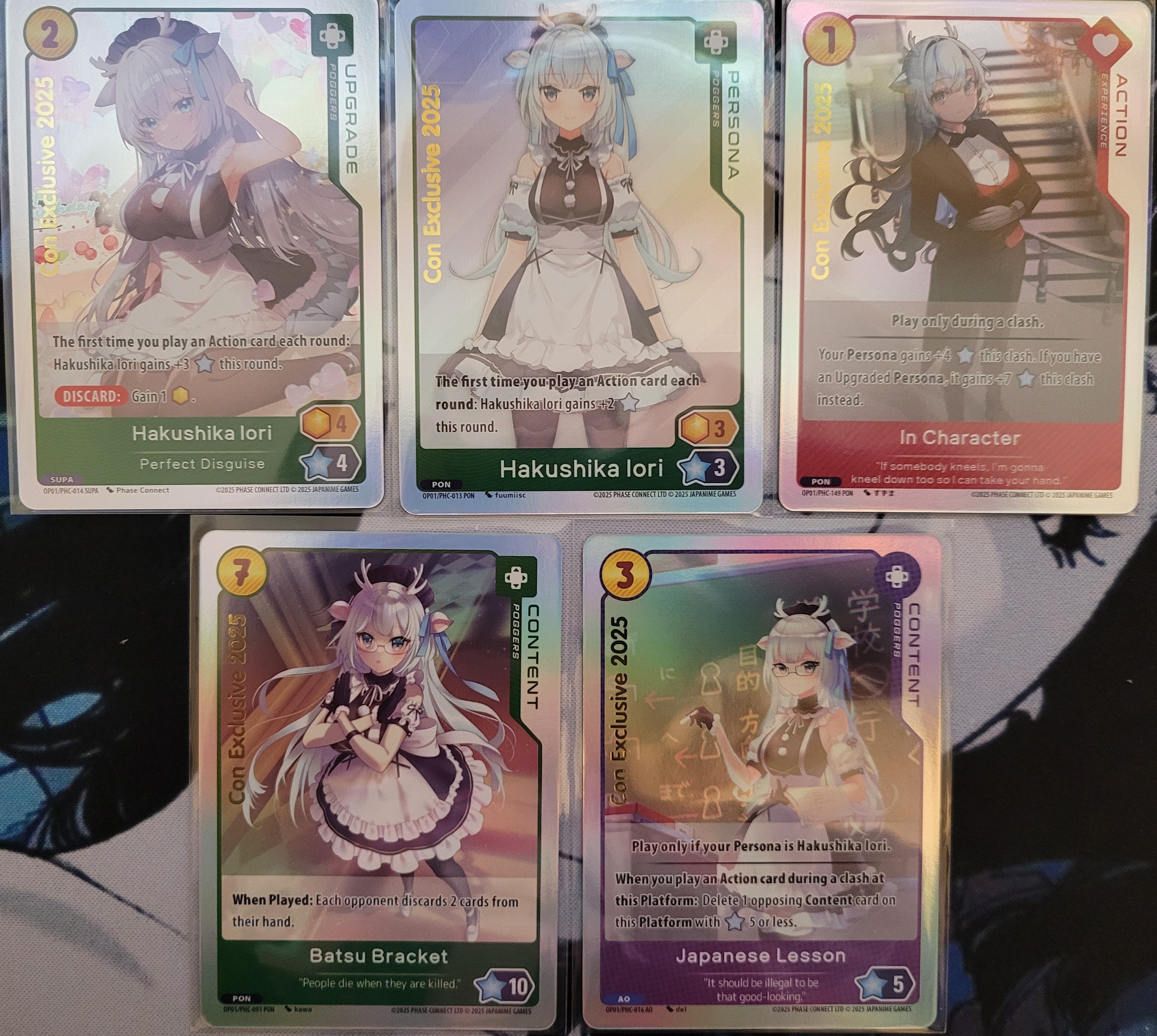 Hakushika Iori 2025 Con Exclusive Foil Full Set of 5 Cards