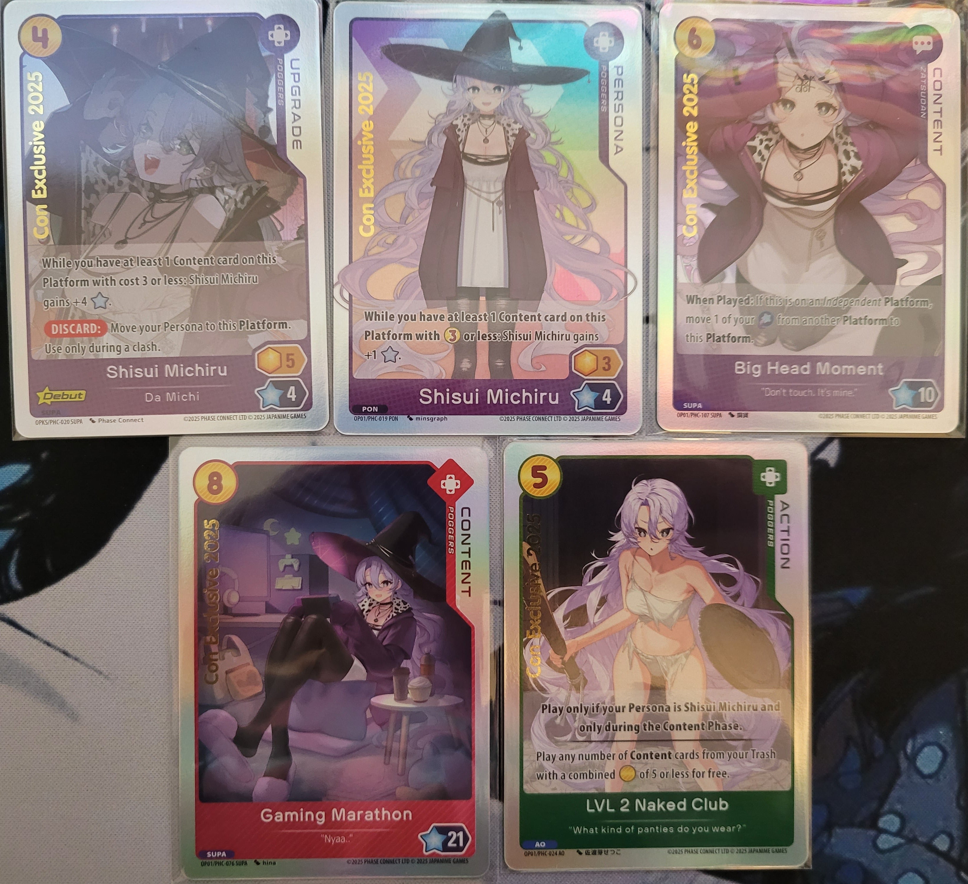 Shisui Michiru 2025 Con Exclusive Foil Full Set of 5 Cards