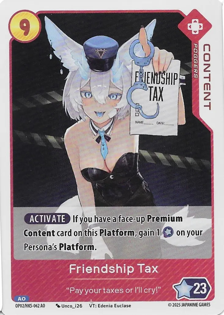 Friendship Tax HKS-062